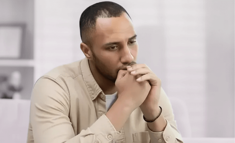 A patient anxiously waiting for his kidney stones to pass